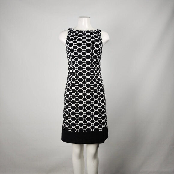 Joseph Ribkoff Black Retro Print Sheath Dress Size 4 - Picture 1 of 11